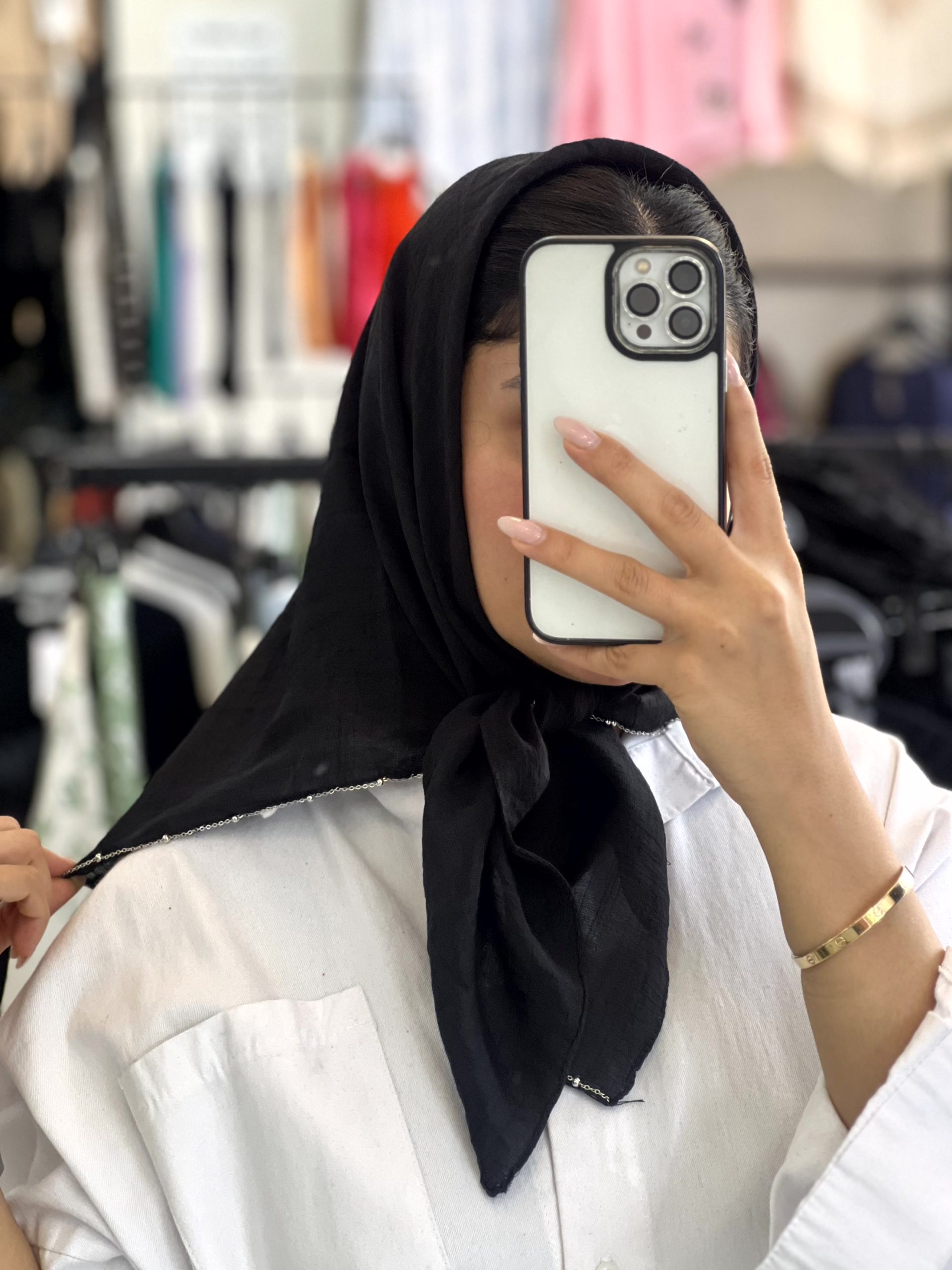 مینی اسکارف نخی دور زنجیر